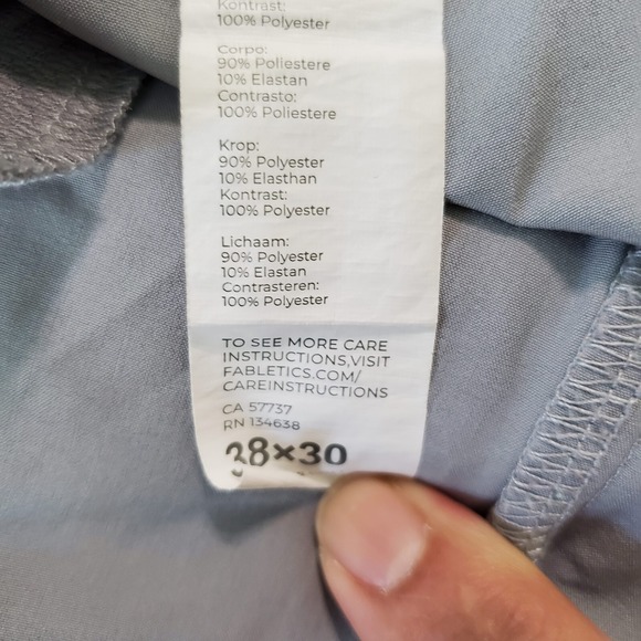 Fabletics Men Pants 38x30 Gray Chino Straight Zip Pockets High Rise Casual - Picture 10 of 11